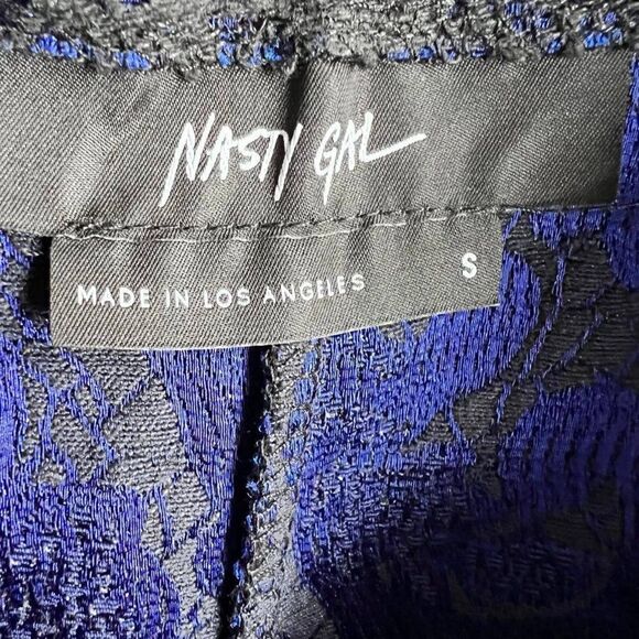 Nasty Gal Cobalt Blue/Black Lace High Waist Shorts Size S - Picture 4 of 7